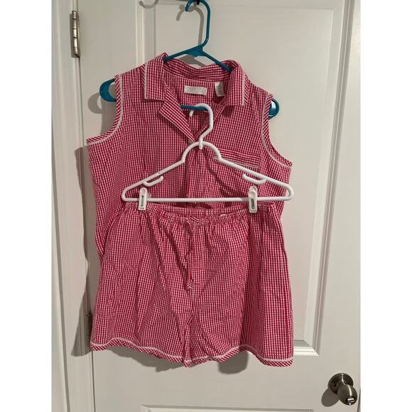 Lord & Taylor Pink/White Gingham Set – Size Medium - Picture 1 of 8
